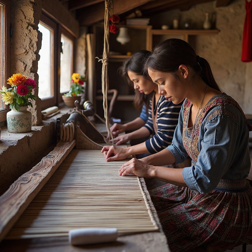 Traditional Romanian craft workshop with local artisans
