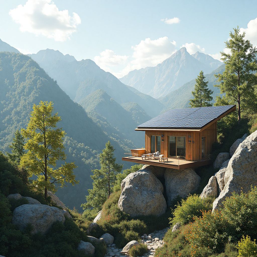 Sustainable eco-retreat vision illustration